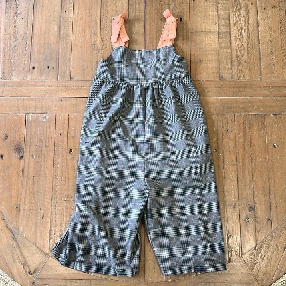 Open edit plaid cropped romper